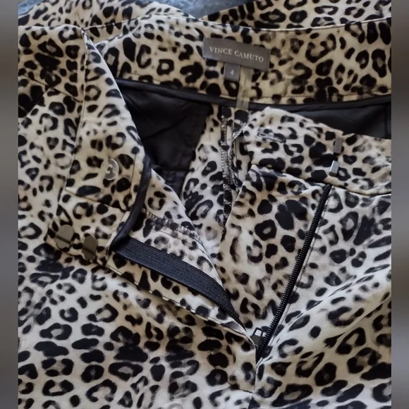 Vince Camuto high waist wide leg pants leopard print - Size 4 - Picture 4 of 8